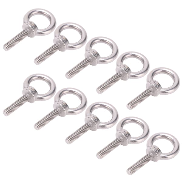 10 stk. øjebolt 304 rustfrit stål løfte rund ring skrue befæstelse hardware M6x25