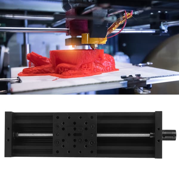 Skrueslæde Lineærbord Aluminiumlegering 3D-printer Graveringsmaskine Sort/Sølv Sort 300mm