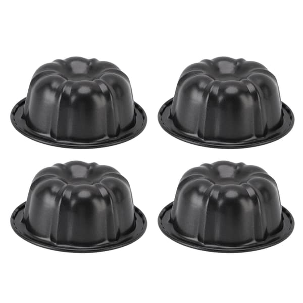 4-pack små flanformar runda puddingbakformar non-stick 4 tum pumpakaksformar för bageri