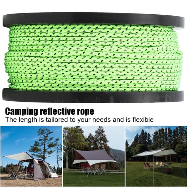 Reflekterande Vindtätt Säkerhetsrep 2,5 mm Högdensitets Multifunktionellt Campingrep för Utomhusöverlevnad & Utrustning