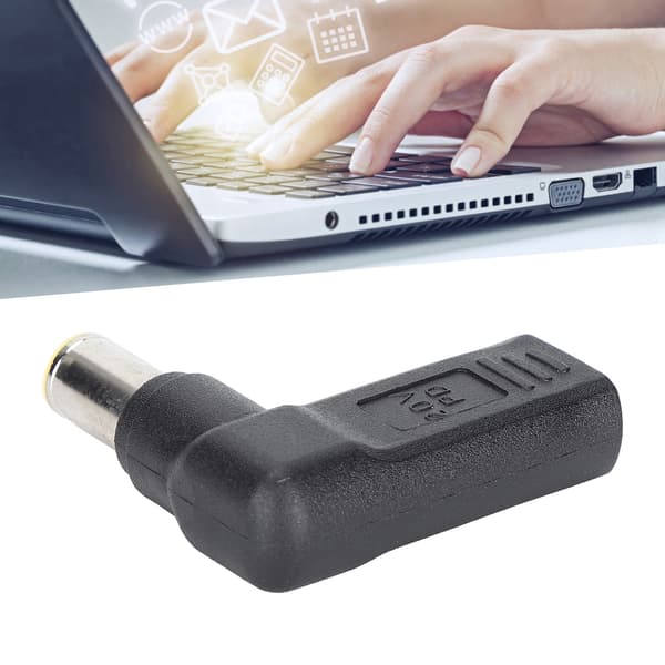 USB-C til DC 5.5x2.5mm han-adapter, 90 graders PD-opladningsstik til bærbar computer