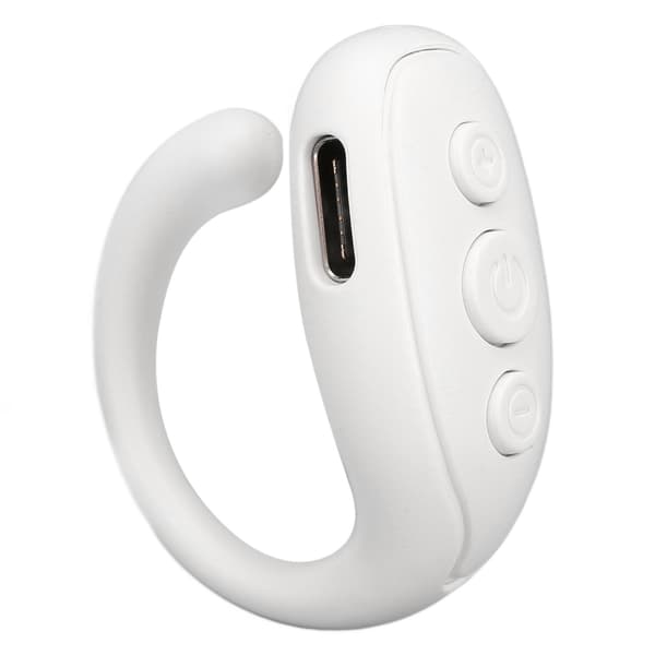 Bluetooth kamerafjärrkontroll för telefon surfplatta, ABS ringdesign, lång batteritid, vit