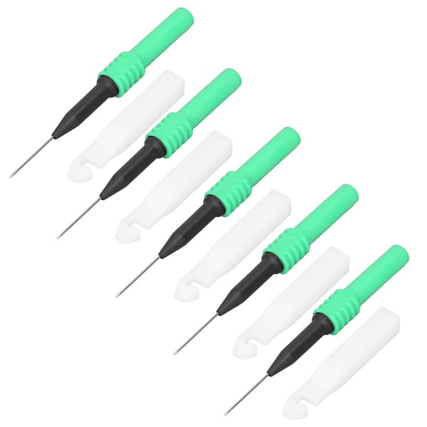 5 stk. testprobe-piercingnål 0,7 mm med kappe, testsæt til multimeter, grøn