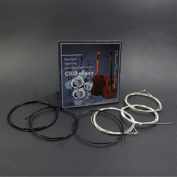 6st/set (.028-.043) Klassisk Spansk Gitarr Nylonsträngar 2 Färger Standard Spänning