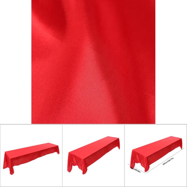 145x320cm Rektangulär Duk Bordsöverdrag Fläckresistent Bankett Bröllopsfest Dekor Röd