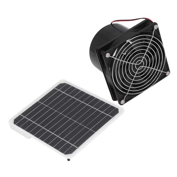 Solpanel Utsugsfläkt Combo 50W Mono 12V 6.5\" med Säkerhetsgaller för 24H Nonstop Ventilation