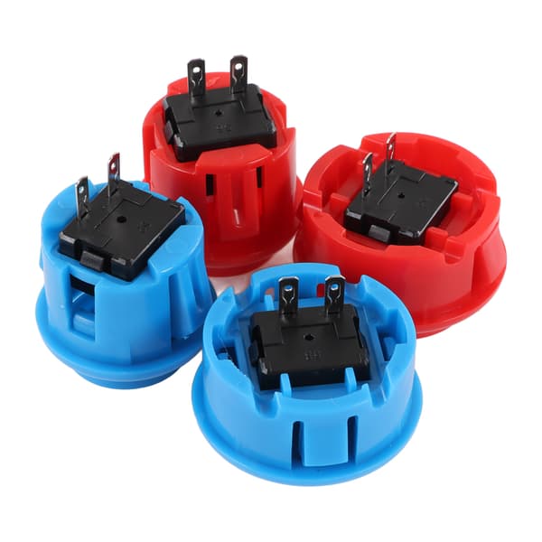 Gør-det-selv Arkadesæt til 2 Spillere - USB Encoder Board med Joystick & Knapsæt, Blå/Rød, Ideel til Venners Spilaftener