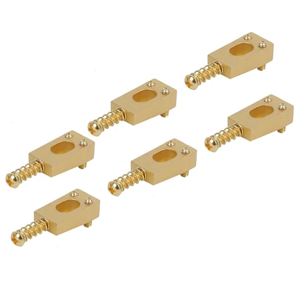 6-pack mässing gitarrstall strängsadlar reservdelar för elgitarr guld 20x10.5x6.5/4.8mm