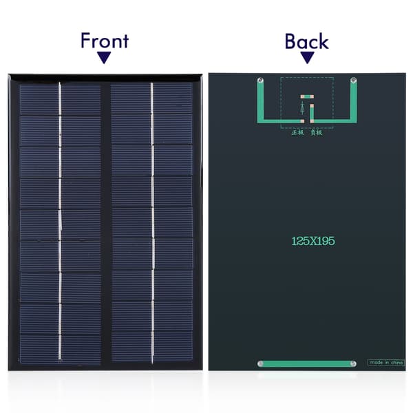 3W 9V Mini Polykrystallinsk Solpanel til DIY Solcellelampe Telefon Batterioplader