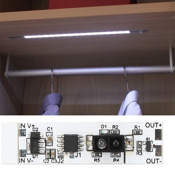 Infrarød refleksionssensorafbrydermodul med håndfejefunktion til LED-skabslampe DC5V-12V