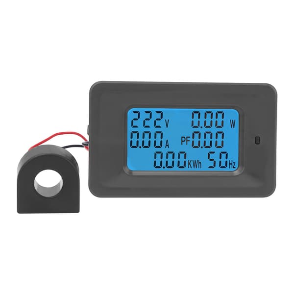 6 i 1 Digital LCD-mätare Spänning 110-250V Ström 100A Effektövervakningspanel med strömtransformator