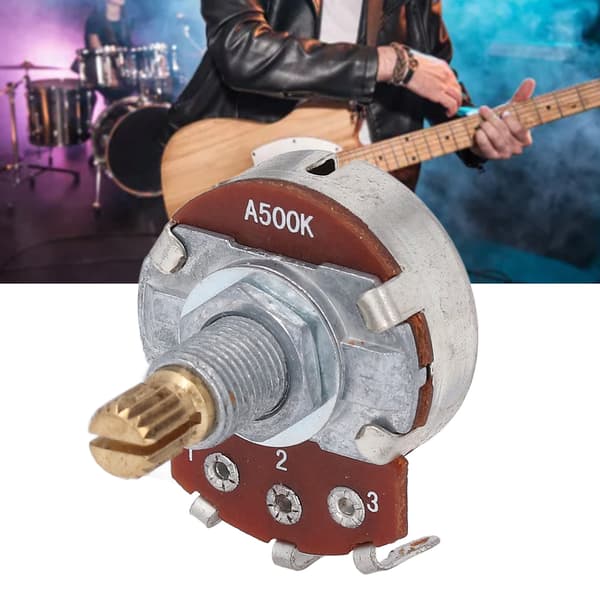 Kompakt Gitarrpotentiometer 500K Ljudvolym Taper Pot Metall Bas Reservdel
