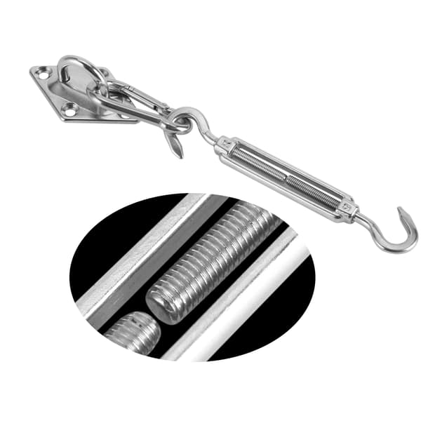 8 st/set Silver Rostfritt Stål Solsegel Hårdvarukit Installationstillbehör