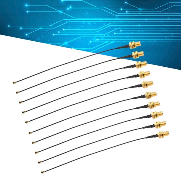 10 stk. RF-adapter Pigtail-kabel IPEX til SMAk U.FL antenneføder 15 cm jumperkabel til ansigtsgenkendelsesmodul