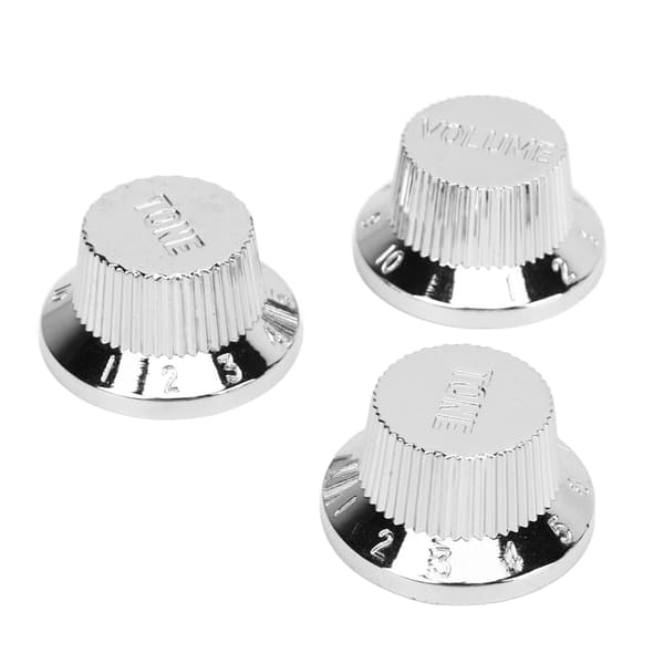Reservdelar Silver Plast Gitarr Topphatt Hastighetsrattar 2T 1V för Elgitarr Bas 3 Rattar + 1 Strömbrytaröverdrag