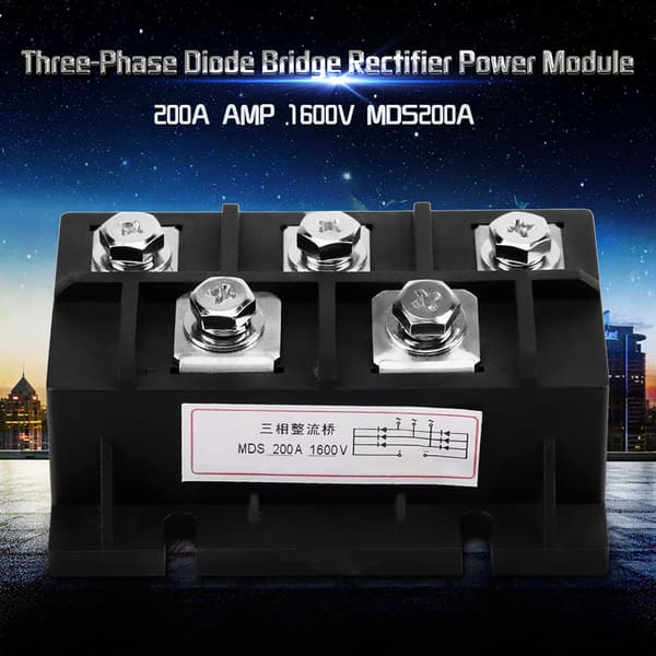 200A Amp 1600V MDS200A Trefaset Diodebroensretter Strømmodul