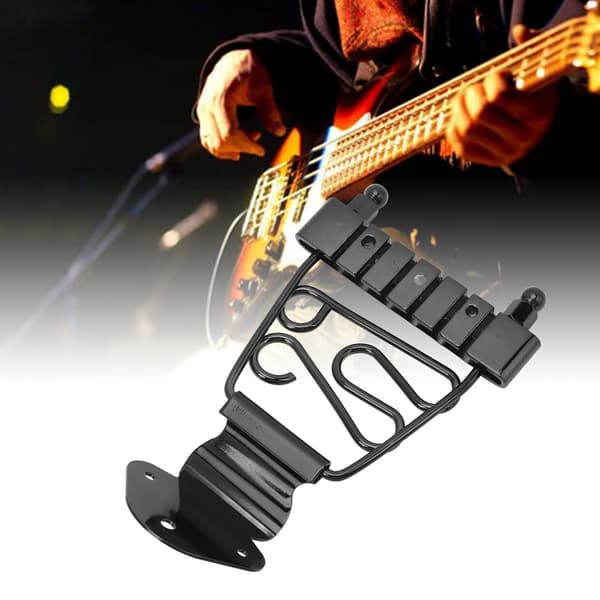 Svart justerbar 6-strängad gitarr trapetstallbrygga, reservdelar i metall för elgitarr