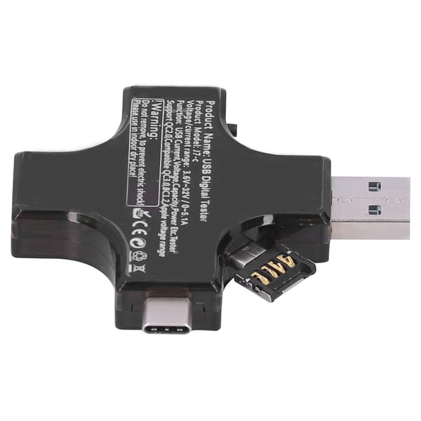USB Typ-C Digital Voltmeter Amperemeter Testare Bärbar Spänningsströmdetektor