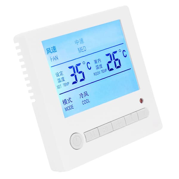 AC220V Smart LCD Termostat Fläktkonvektor Temperaturregulator HVAC Panelbrytare