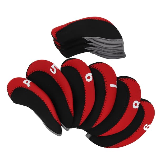 Röda golfklubbskydd i läder, 10-pack putterskydd för klubbor