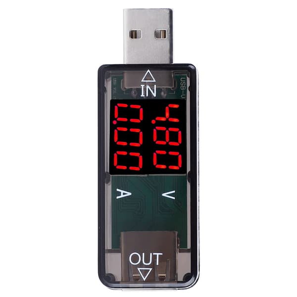 USB Farve LCD Voltmeter Amperemeter Strømmåler Multimeter Oplader USB Tester (Sort)