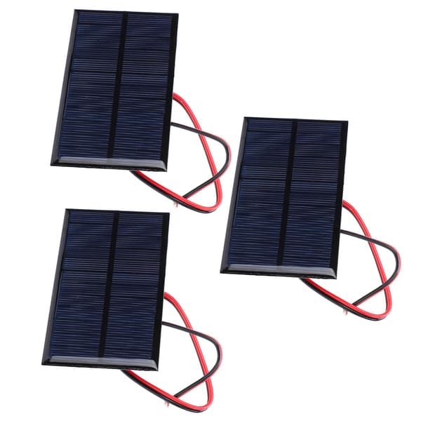 3 st DC 6V 1W Solpanel Cell Strömmodul Polykristallin Solpanel med 30 cm Kabel