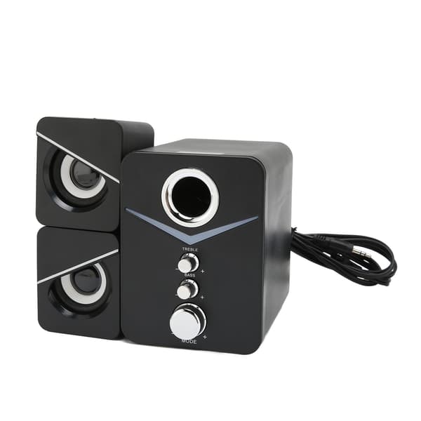 Bluetooth PC-högtalare 2.1 Deep Bass Mini Skrivbordsljud för bröllopsfest, svart