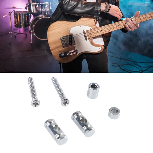 6x Elgitarr Roller Strängträd Guide Hållare Metall Silver Tillbehör