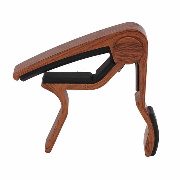 Quick Release String Lock Capo Kit med 5 Guitar Picks til Bas & Banjo, Mørk Valnød Finish