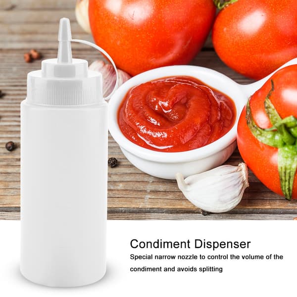 460 ml 10 stk. / sæt plastikkrydderidispenser til sauce, olie, fløde, eddike (hvid)