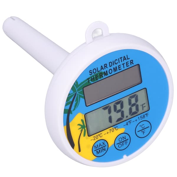 Solartermometer Minimum Maximum Vattentemperaturdisplay Digital Termometer för Simbassäng Spa Pool