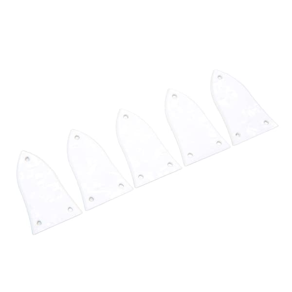 5-pack vit gitarrhalsstångsskyddssats 3-håls plast el- och basgitarrhalsstångsskyddsplåtsats