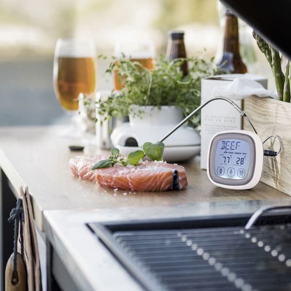 Pekskärm Kök Matlagning Digital Mat Kött Termometer Timer Verktyg med Sond