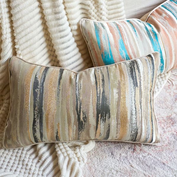 2PK Boho Chic Dekorative Pudebetræk i Polyester til Sofa, Senge og Stue, Sort Guld 50.8x30.5cm/20x12in
