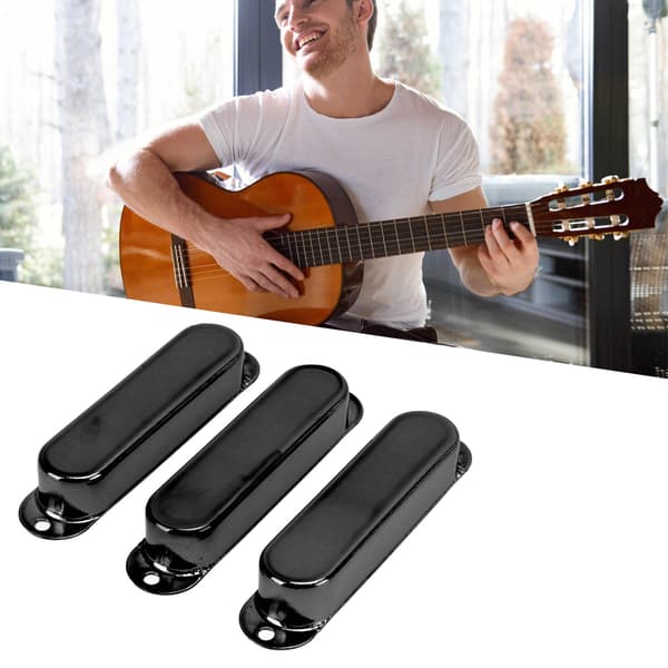 3-pack elgitarr single coil pickup-skydd koppar svart musikdelar set kit