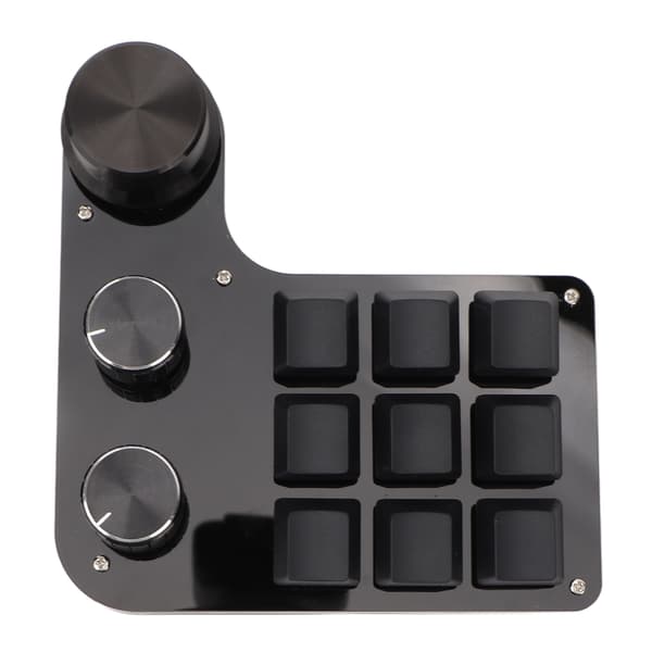 RGB Baggrundsbelyst Mini Makro Pad 9 Taster 3 Knapper Blå Switch USB Programmerbart Gaming & Kontor Tastatur