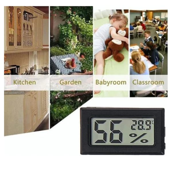 Digital LCD Termometer Sort ABS Stødsikker Vandtemperaturmåler til Akvarium