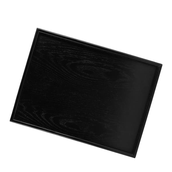 Rektangulær serveringsbakke i massivt træ til te, kaffe, snacks og mad 40 x 30 cm