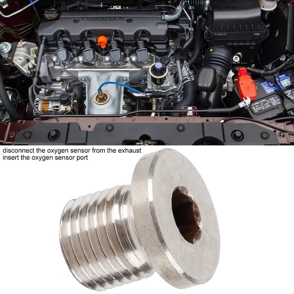 M12 1.25mm iltsensorhætte, O2 Lambda Delete Plug, sort metal, til motorcykler og biler