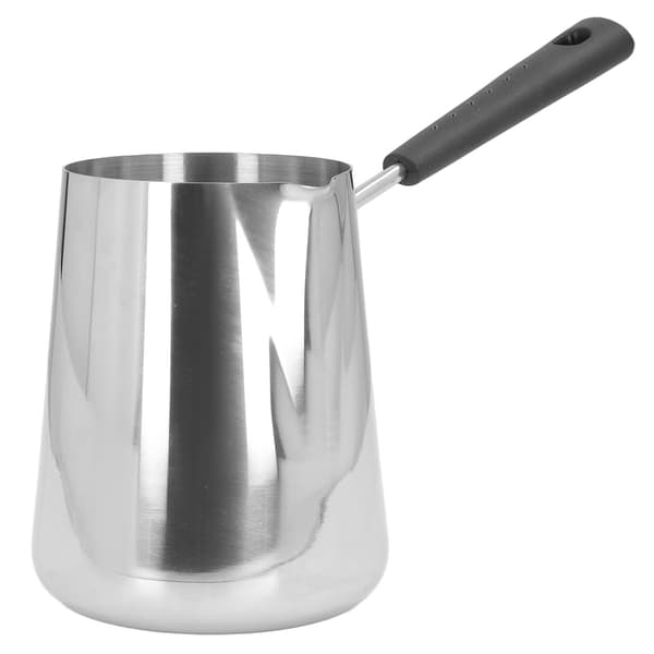 Smørvarmer Mini Rustfrit Stål Kaffeopvarmning Smeltedigel 1000ml med Tud til Hjemmecafé