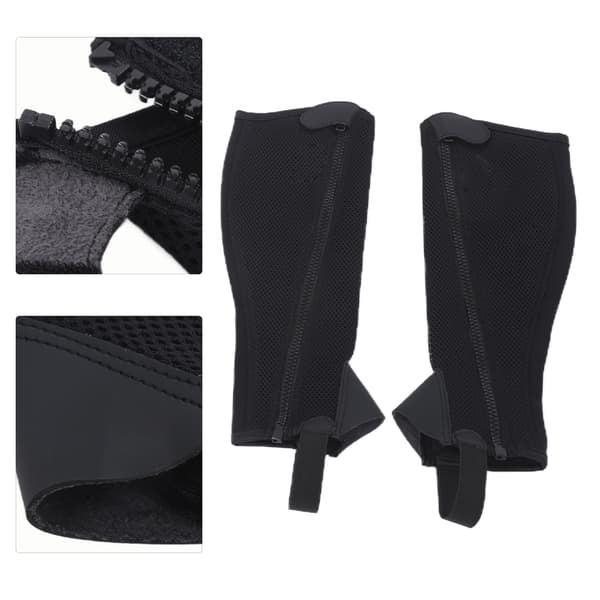 2-pack svarta mesh-halvchaps för barn – flexibla ridbenskydd, hästskydd