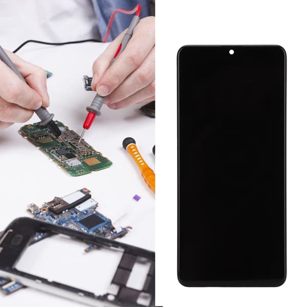 LCD-pekskärmsbyte med digitizer och ram för Galaxy A31