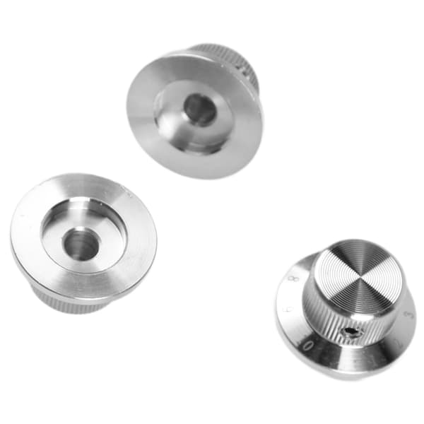 3 st silvermetallgitarrvolymkontrollrattar slät gradfri ersättning med hål