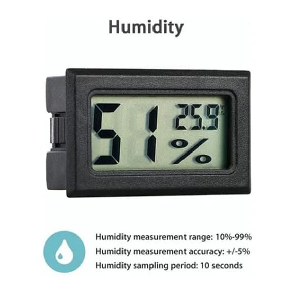 Digital LCD Termometer Sort ABS Stødsikker Vandtemperaturmåler til Akvarium