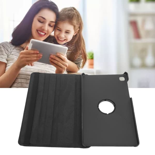 Roterbart tablet-etui, kunstlædercover til Galaxy Tab A7 Lite T220 T225 8.7\", sort