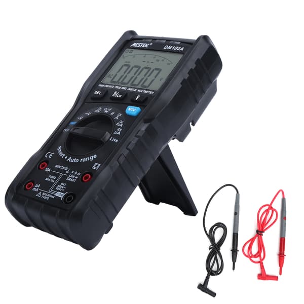DM100A Digitalt Multimeter Ægte RMS Auto Range Voltmeter Amperemeter Ohm Tester 600V 10A
