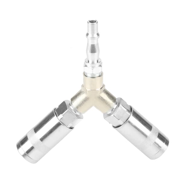1/4\" BSP Y-stykke 3-vejs pneumatisk lynkobling luftpumpkompressorforbindelse galvaniseret jern