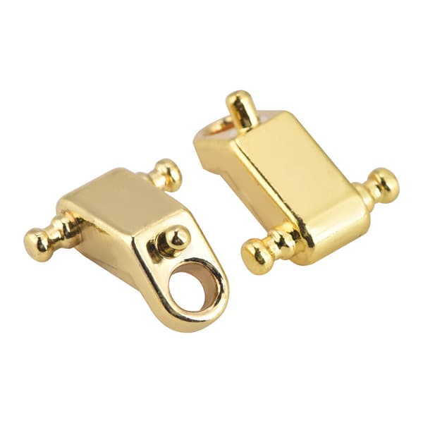 2-pack metallrullstränghållare till elbasgitarr, guld, 1,2x1,1 cm, med skruvar