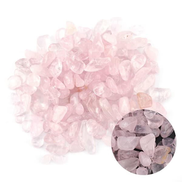 Tumblede stenflis knuste naturlige krystalkvartsstykker (pink)