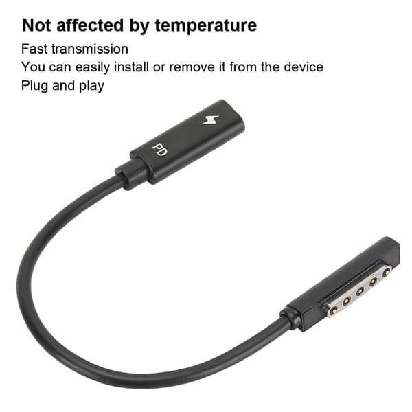 USB-C PD hurtigopladningsadapterkabel til Microsoft Surface 1/2 / RT bærbar tablet